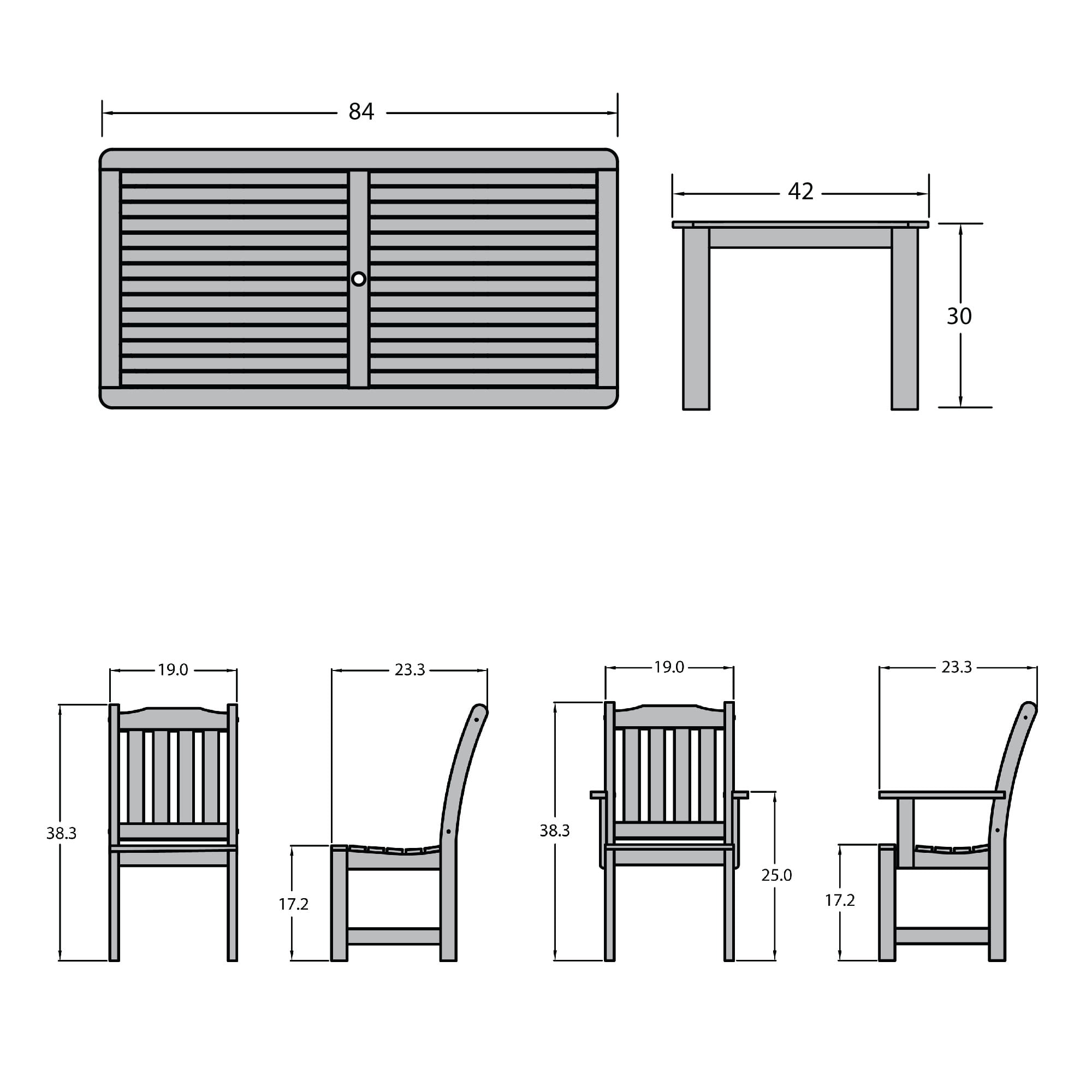 highwoodÂ® Lehigh Eco-Friendly 7pc Rectangular Dining Set 84