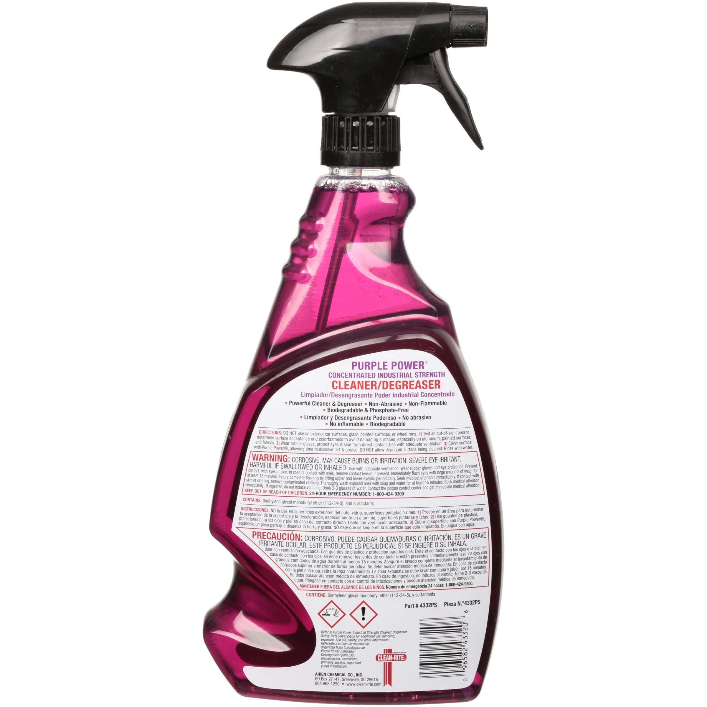 Purple Power Concentrated Industrial Cleaner/Degreaser, 32 oz, Gel, Floor use