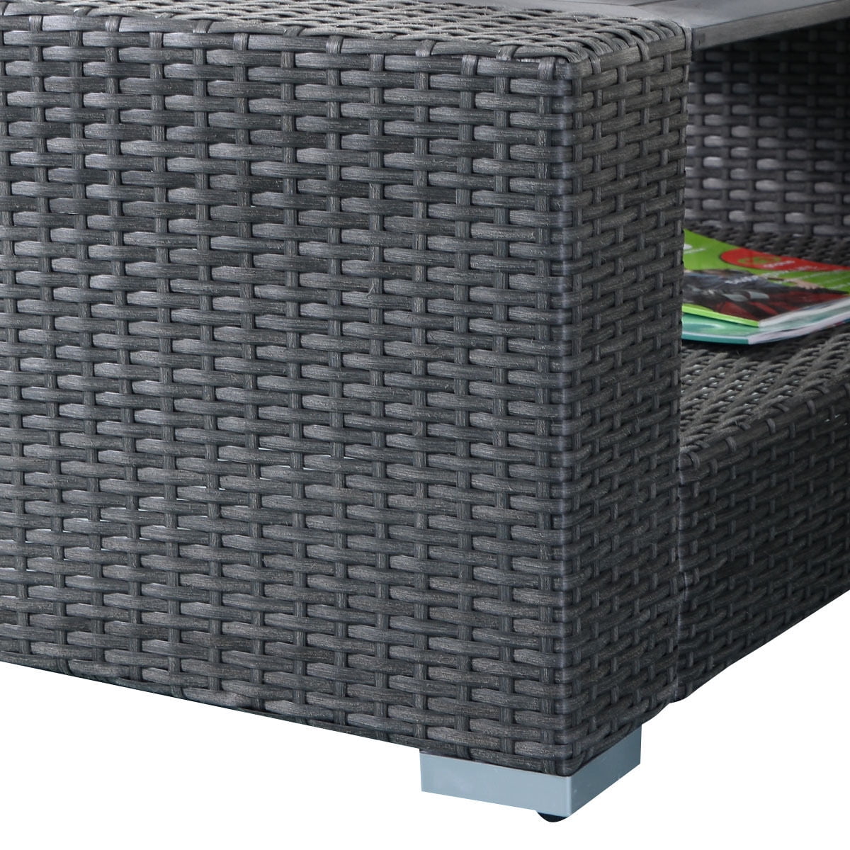 Costway 4 PCS 6 Seat Patio Garden Sofa Set Rattan Wicker Furniture Cushion