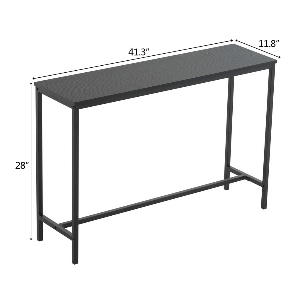 Ktaxon Modern Multifunction Console Table Sofa Table TV Stand with Sturdy Metal Frame in Entryway,Living Room,Hallway,Black Finish