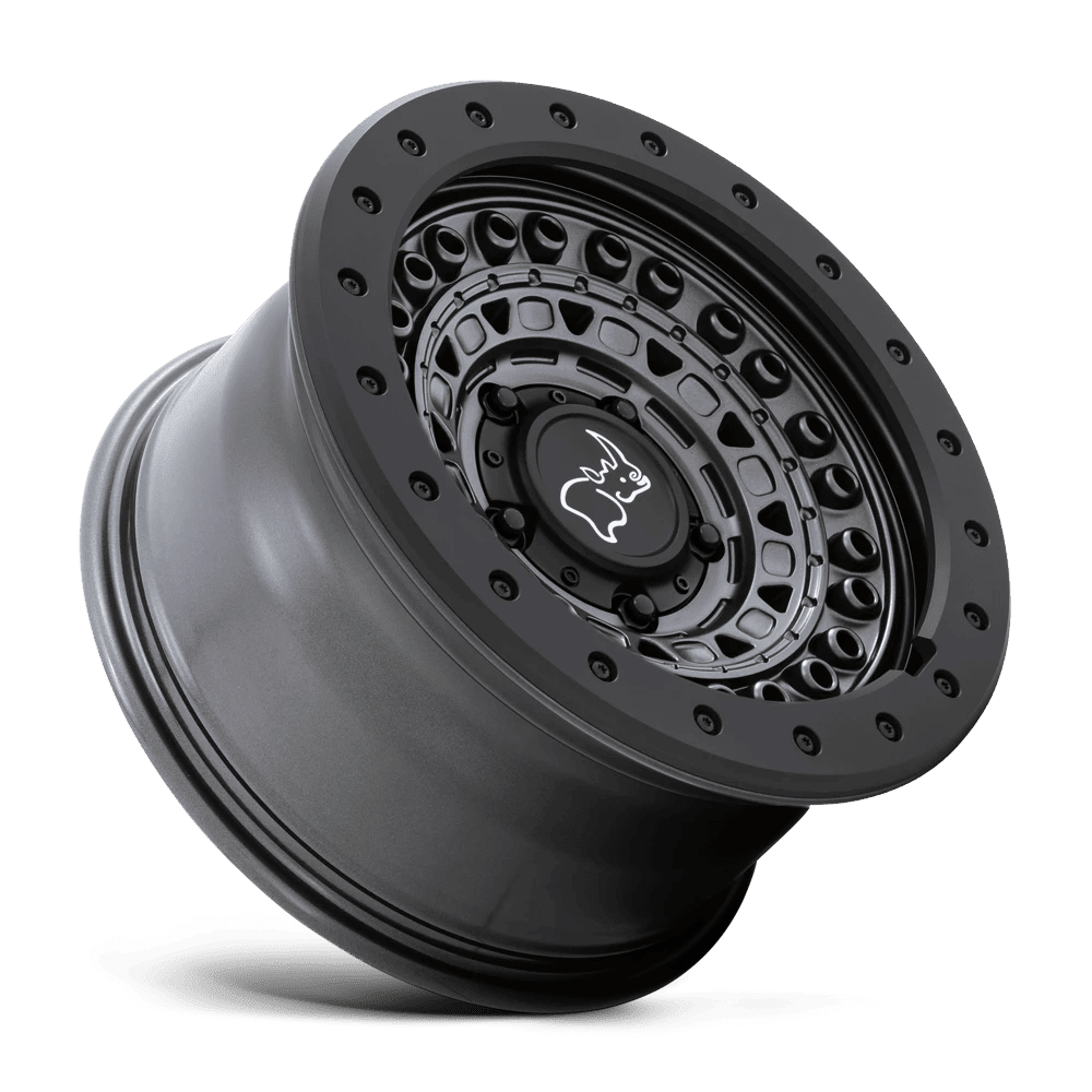 Black Rhino Barricade 17X8.5 6X120 10Et 110.1Cb Gun Black With Black Rock Guard Wheel