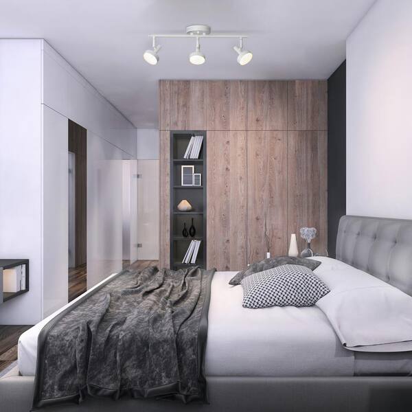 1.5 ft. 3-Light Matte White Integrated LED Fixed Track Lighting Kit with Frosted Diffusers