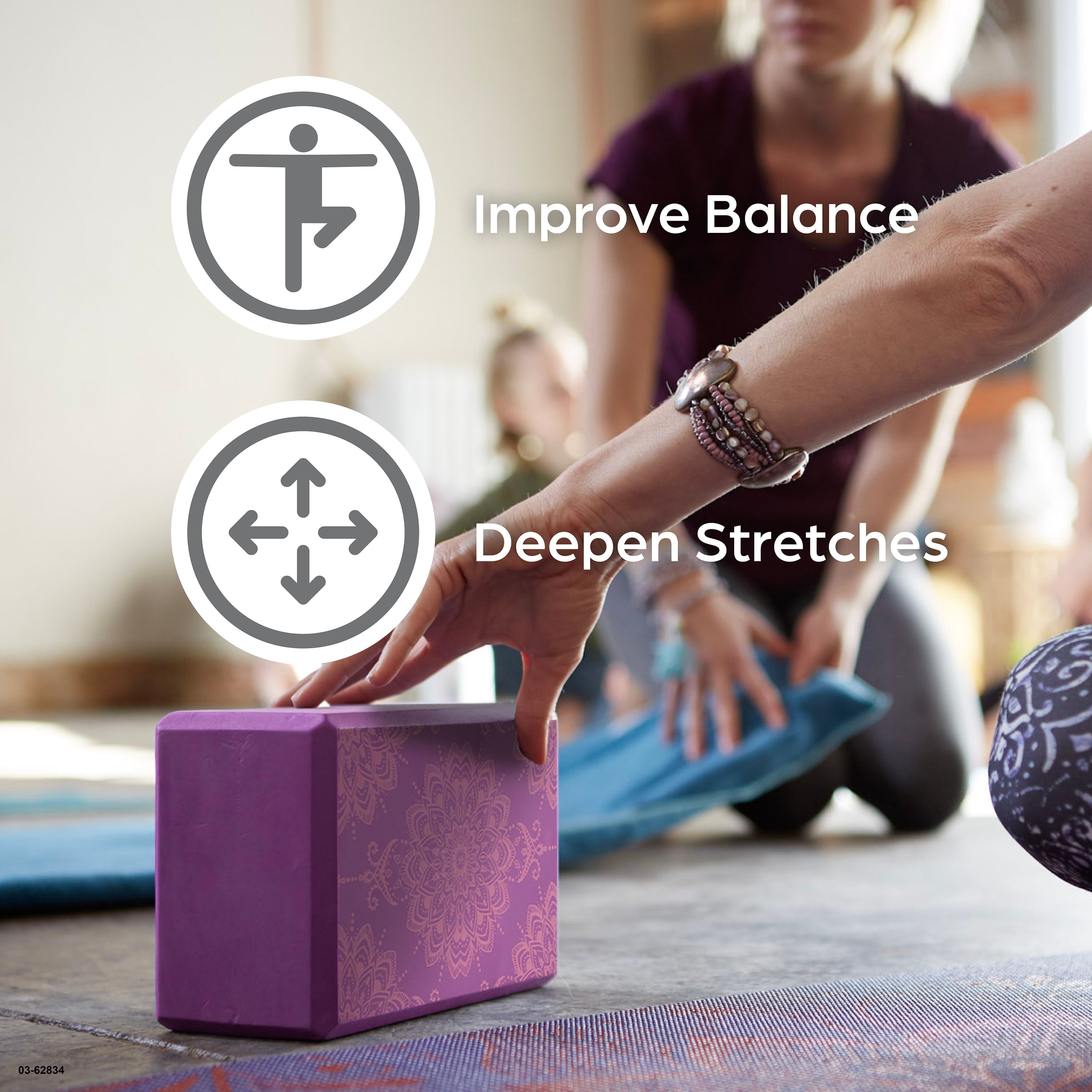 Gaiam Printed Fashion Yoga Block, Made from Sturdy Foam, Pink