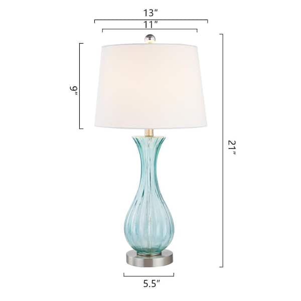 Denver 21 '' Blue Table Lamp Set With White Shade (Set of 2)