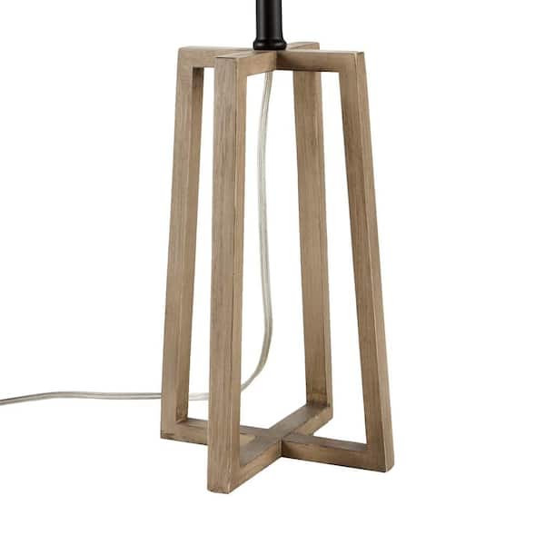 Woodbine 23.5 in. Walnut Wood Table Lamp