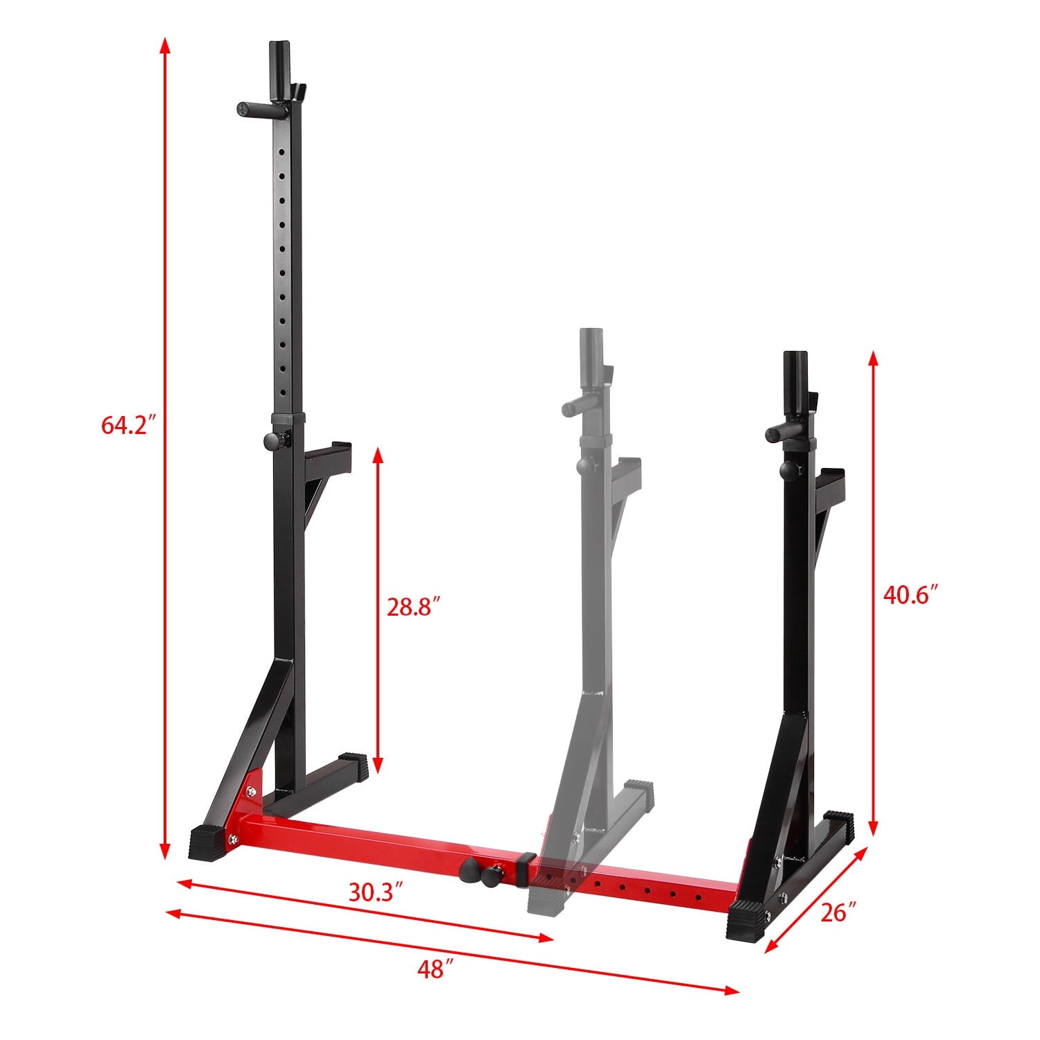 Ollieroo Multi-function Barbell Rack Dip Stand Gym Family Fitness Adjustable Squat Rack Weight Lifting Bench Press Dipping Station