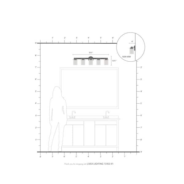 Manhattan 5 Light Brushed Nickel Bath Vanity