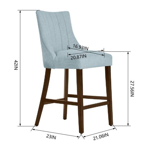 Scotsfield Channel Tufted Upholstered Bar Stools in Charleston Blue (Set of 2)