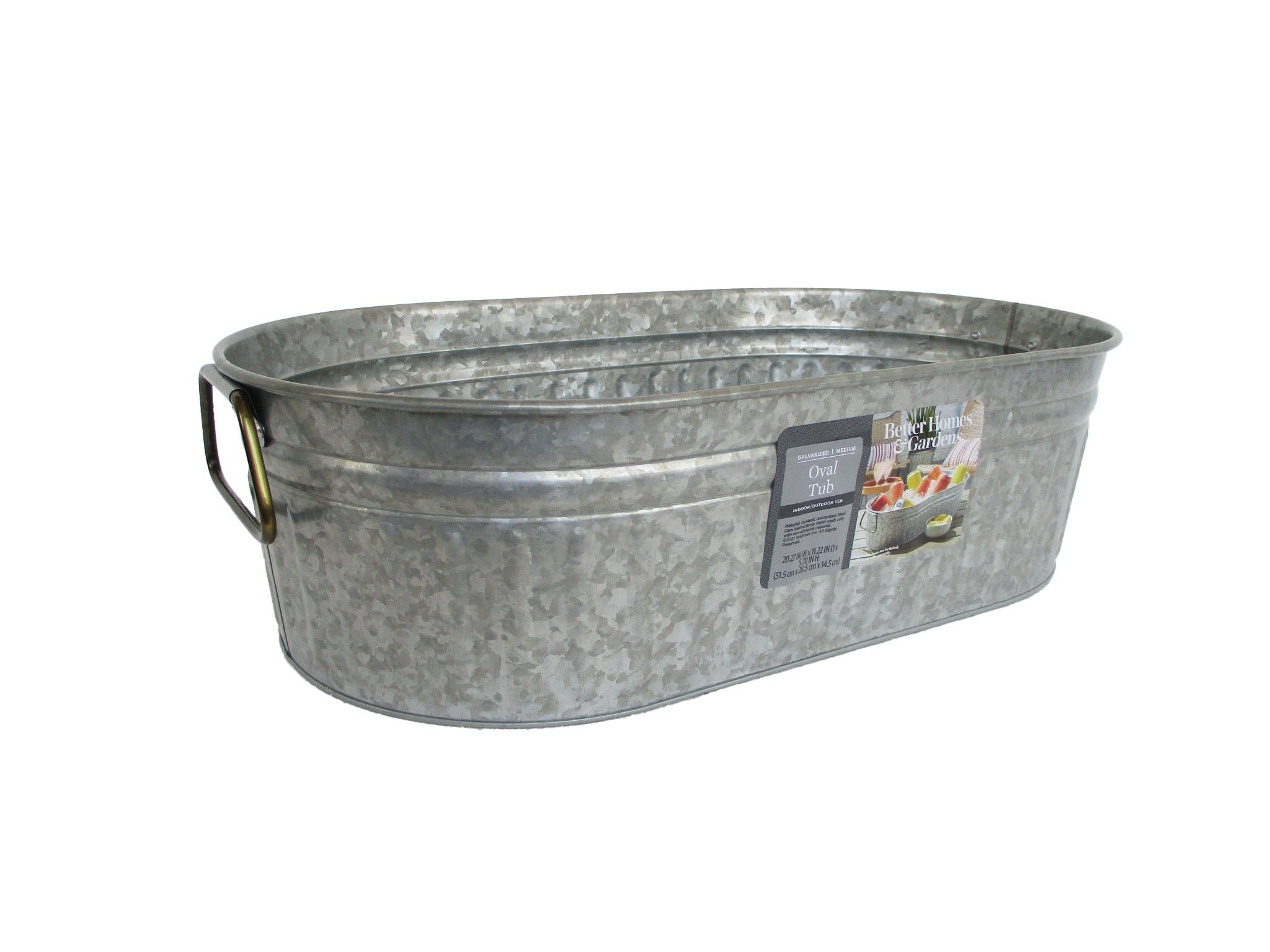 Better Homes & Gardens- Oval Galvanized Tub, 20.27