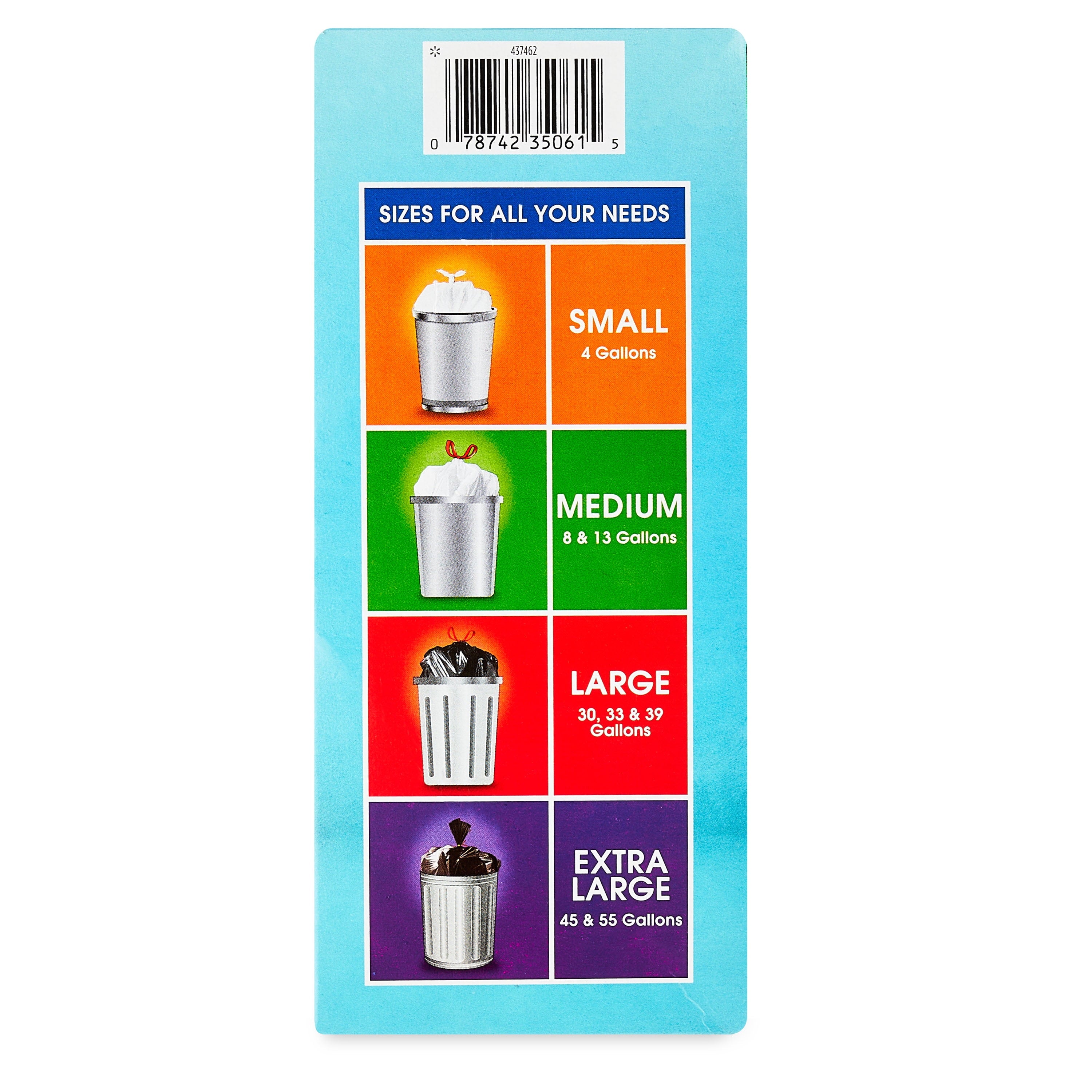 Great Value Medium Trash Drawstring Bags, 8 Gallon, 40 Count