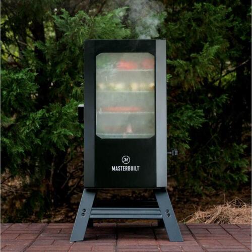 30 In. Digital Electric Smoker Black 4 Racks Heat Thermometer Fully Insulated