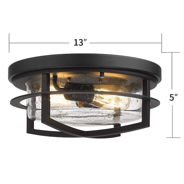 13 in. 2 Light Farmhouse Flush Mount