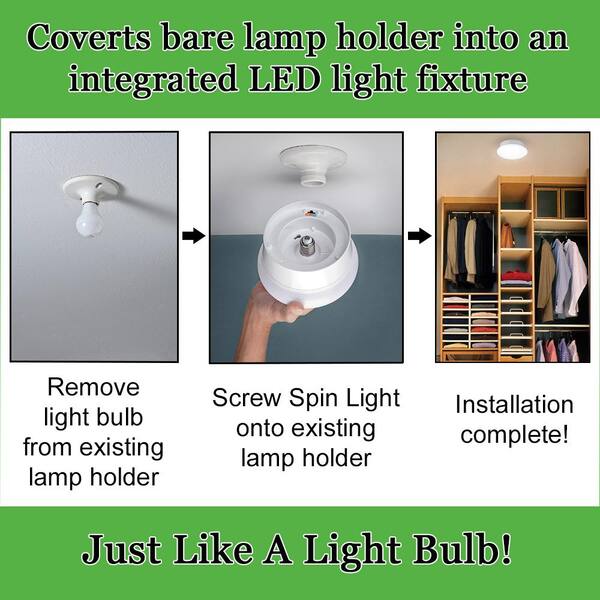 Spin Light 7 in. Closet Light LED Flush Mount Ceiling Light 3000K 4000K 5000K Selectable Laundry Room Hallway Stairway