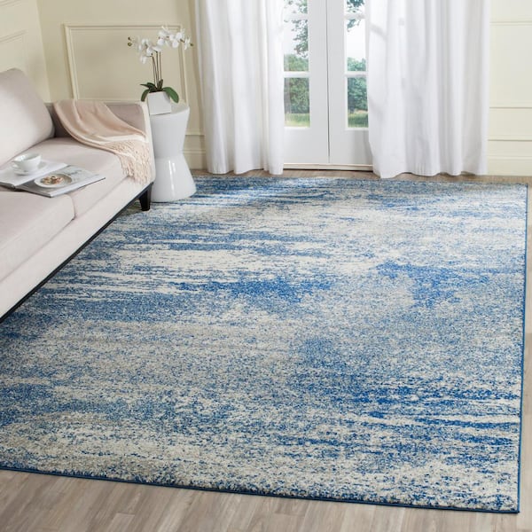 Evoke Navy/Ivory 8 ft. x 10 ft. Solid Area Rug