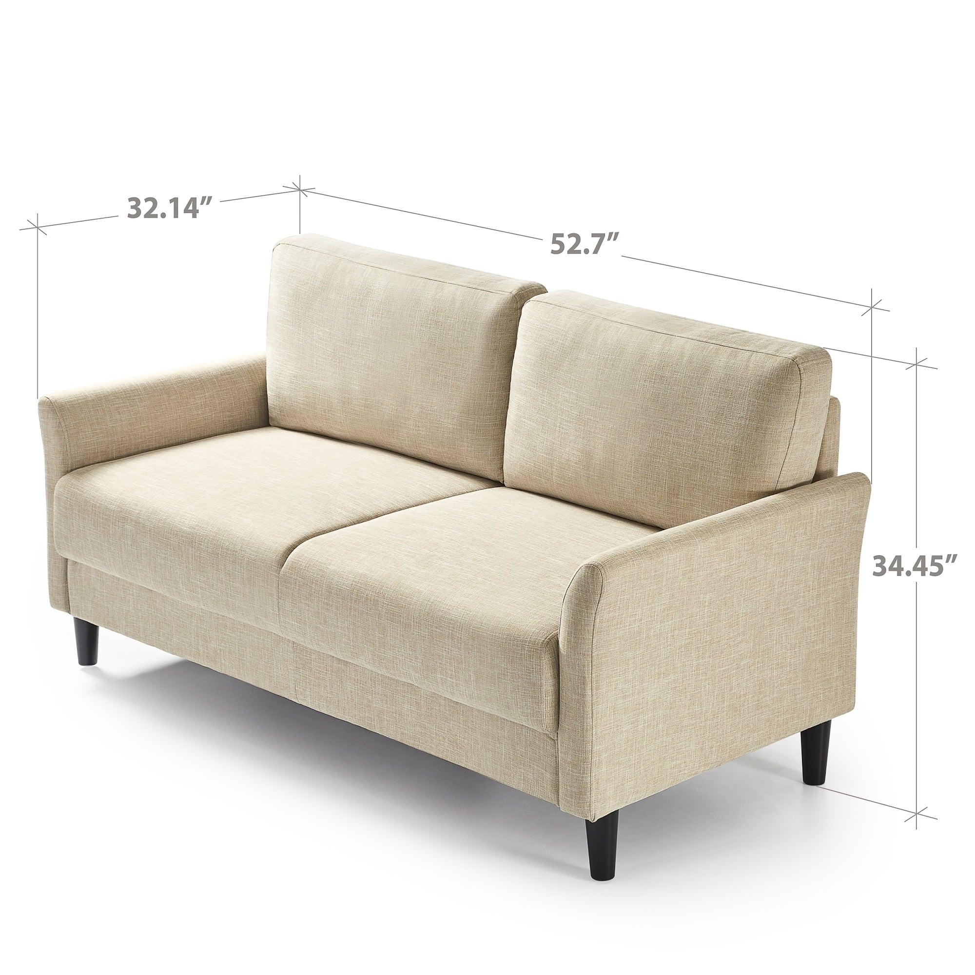 Zinus Jackie 2-Seater Loveseat, Beige