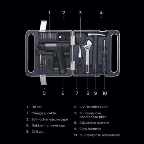 Cordless Brushless Drill Tool Set, Outstanding Appearance, Hidden Buckle, HOTO