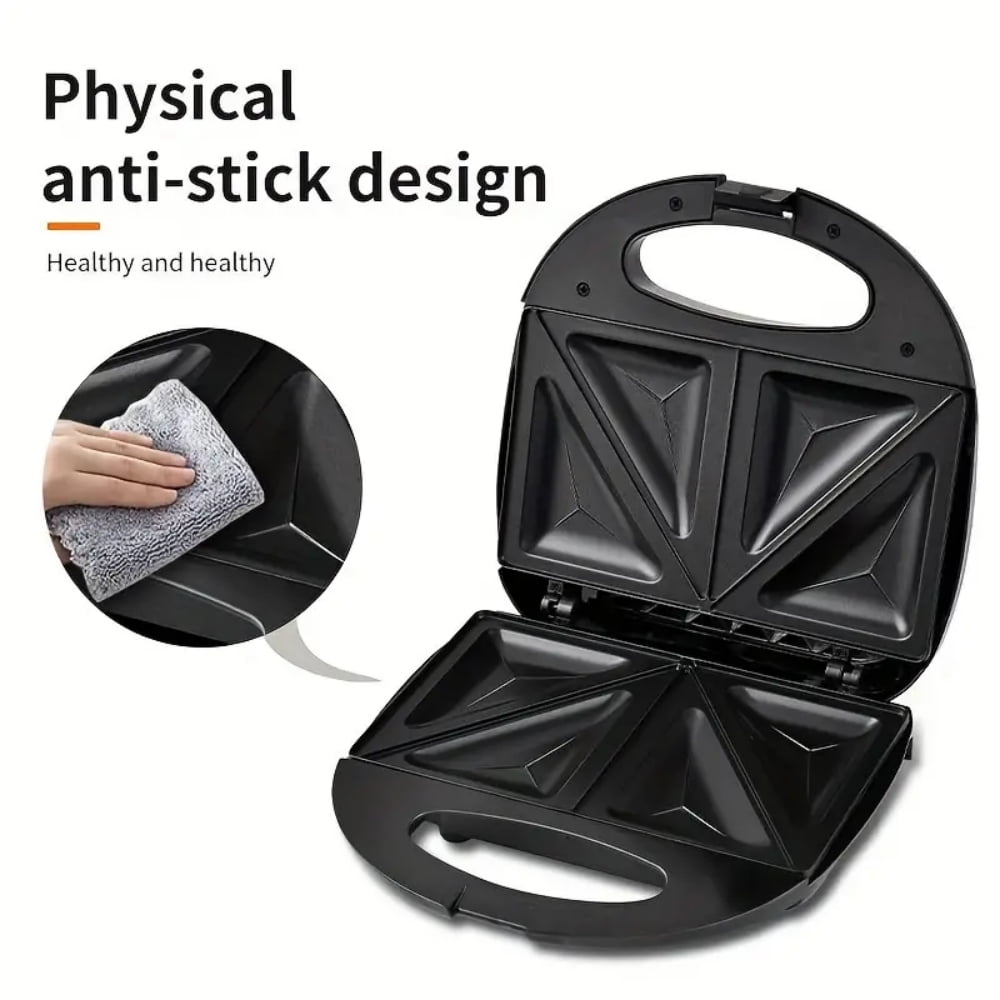 3 in 1 Electric Sandwich Maker, Panini Press Grill and Waffle Iron Set with Removable Non-Stick Plates, Perfect for Cooking Grilled Cheese, Tuna Melts, Burgers, Steaks and Snacks, Black