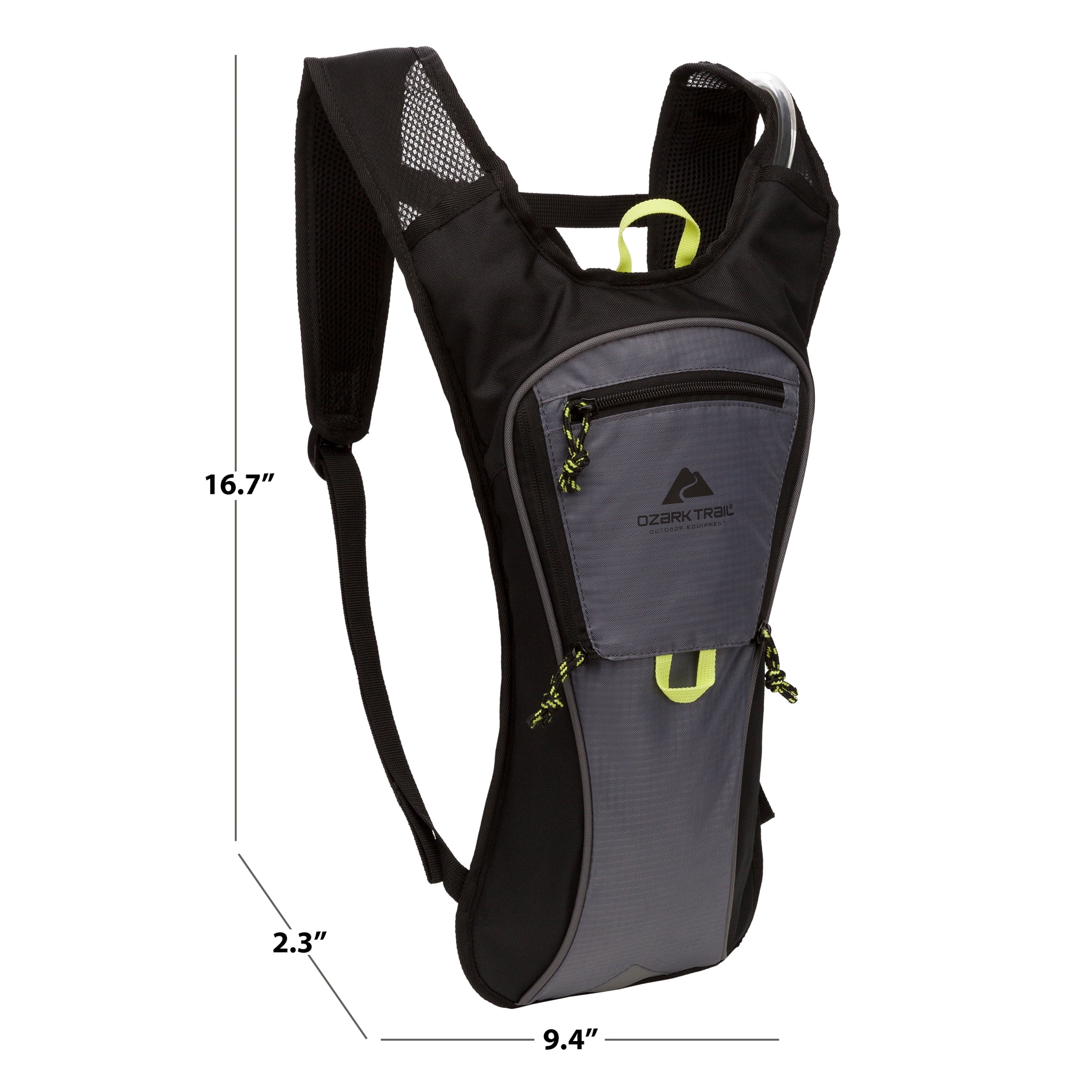 Ozark Trail Pearson Creek 2 Ltr Hydration Pack, with 2-Liter Reservoir, Black, Unisex