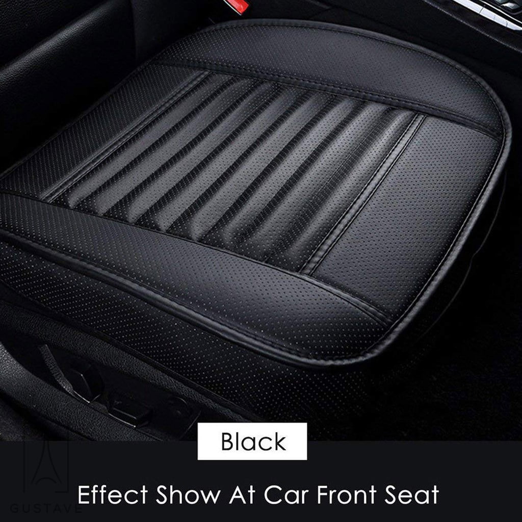 Gustave Universal Car Seat Cushion, Breathable Car Front Seat Pad with PU Leather Bamboo Charcoal Car Seat Protector for Auto Supplies Office Chair 
