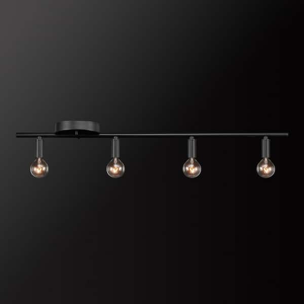 Monroe 2.36 ft. 4-Light Matte Black Slim Profile Fixed Track Lighting Kit