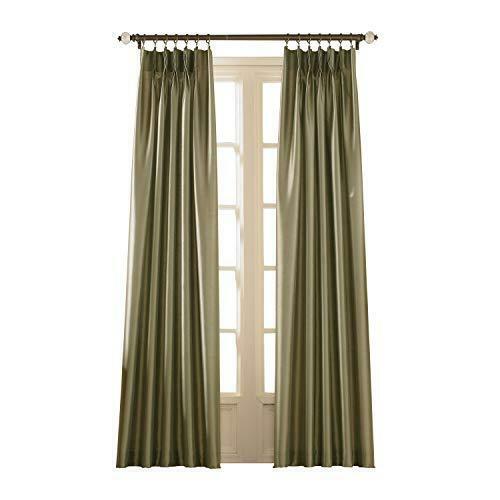 Curtainworks 1Q800004BZ Marquee Faux Silk Pinch Pleat Curtain Panel, 30 by 144",