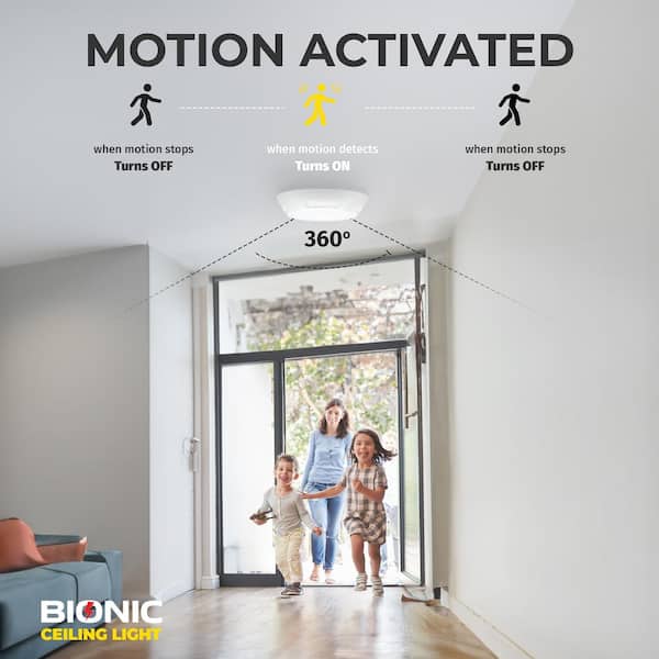 Ceiling Light 7.13 in. White 34 Integrated LED 300-Lumens Flush Mount Light