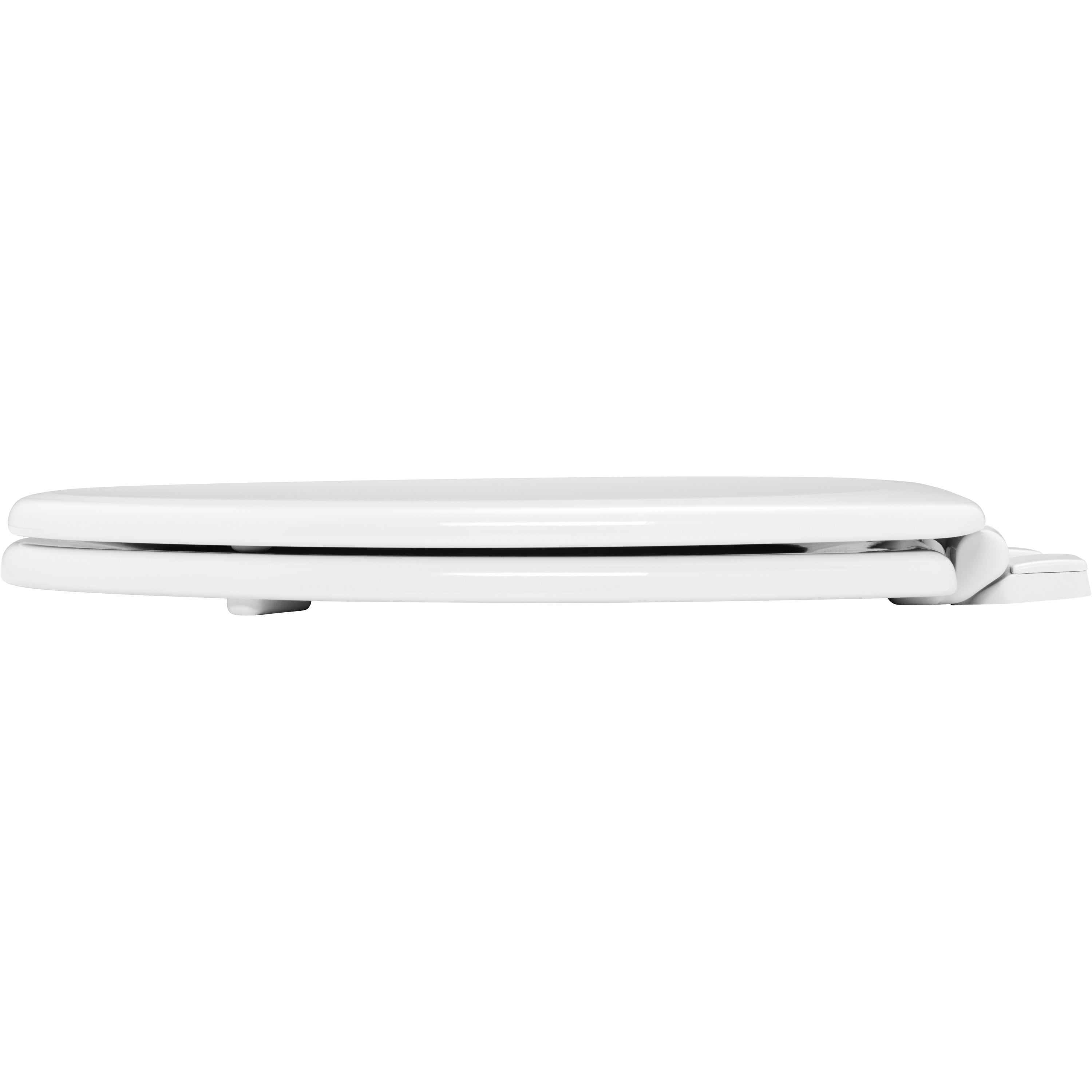 Mayfair Lannon Slow Close Elongated Enameled Wood Toilet Seat in White Adjustable and Never Looosens