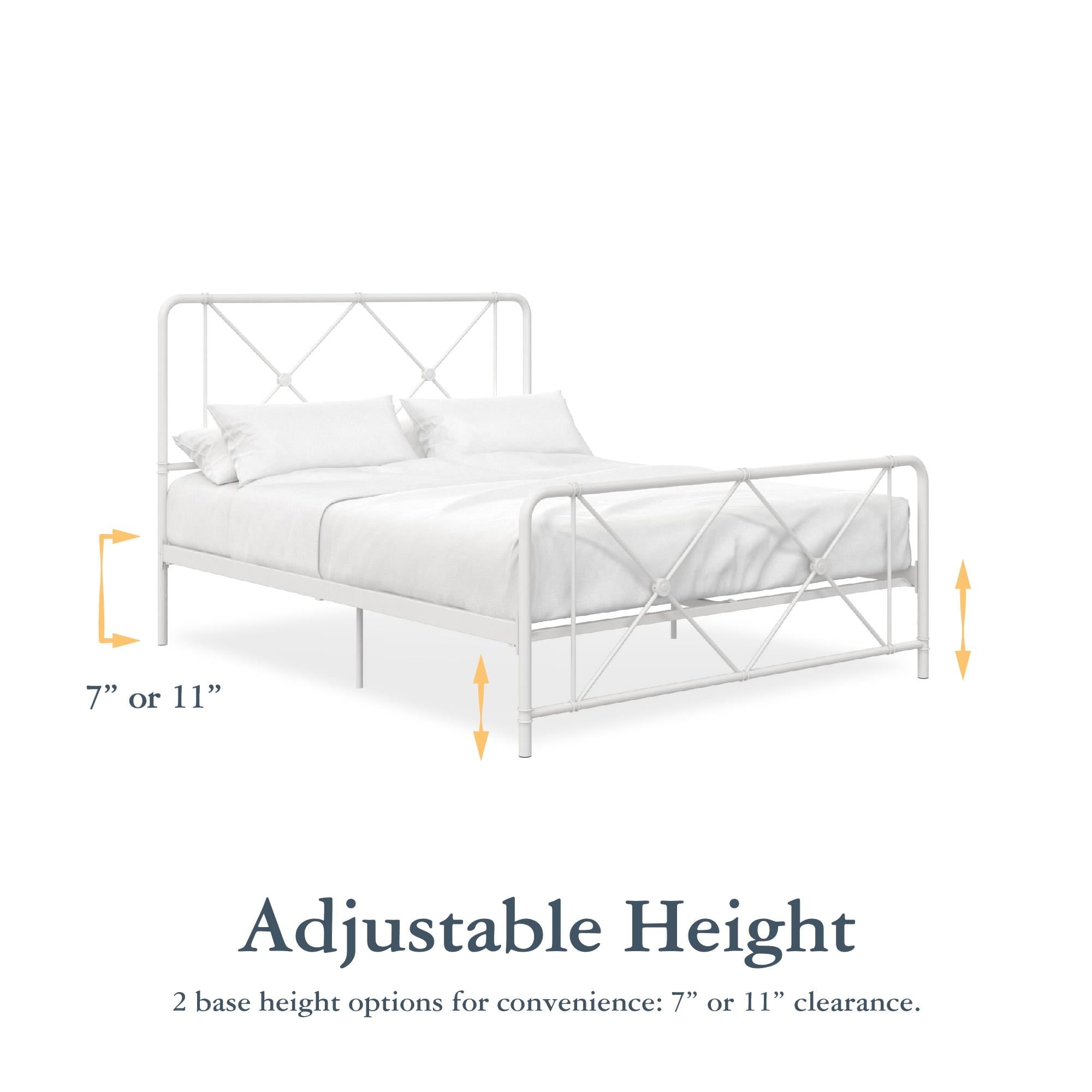 DHP Ally Metal Farmhouse Bed, Full, White
