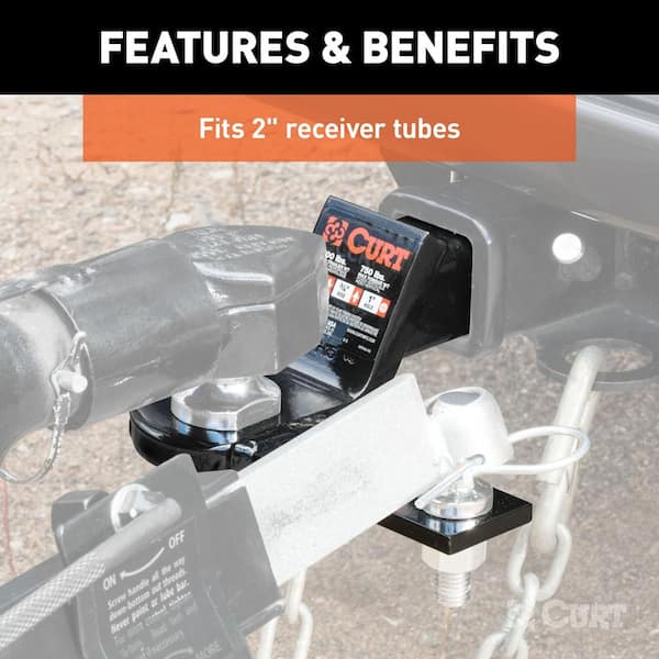 7,500 lbs. 2 in. Drop Sway Control Tab Trailer Hitch Ball Mount (2 in. Shank)