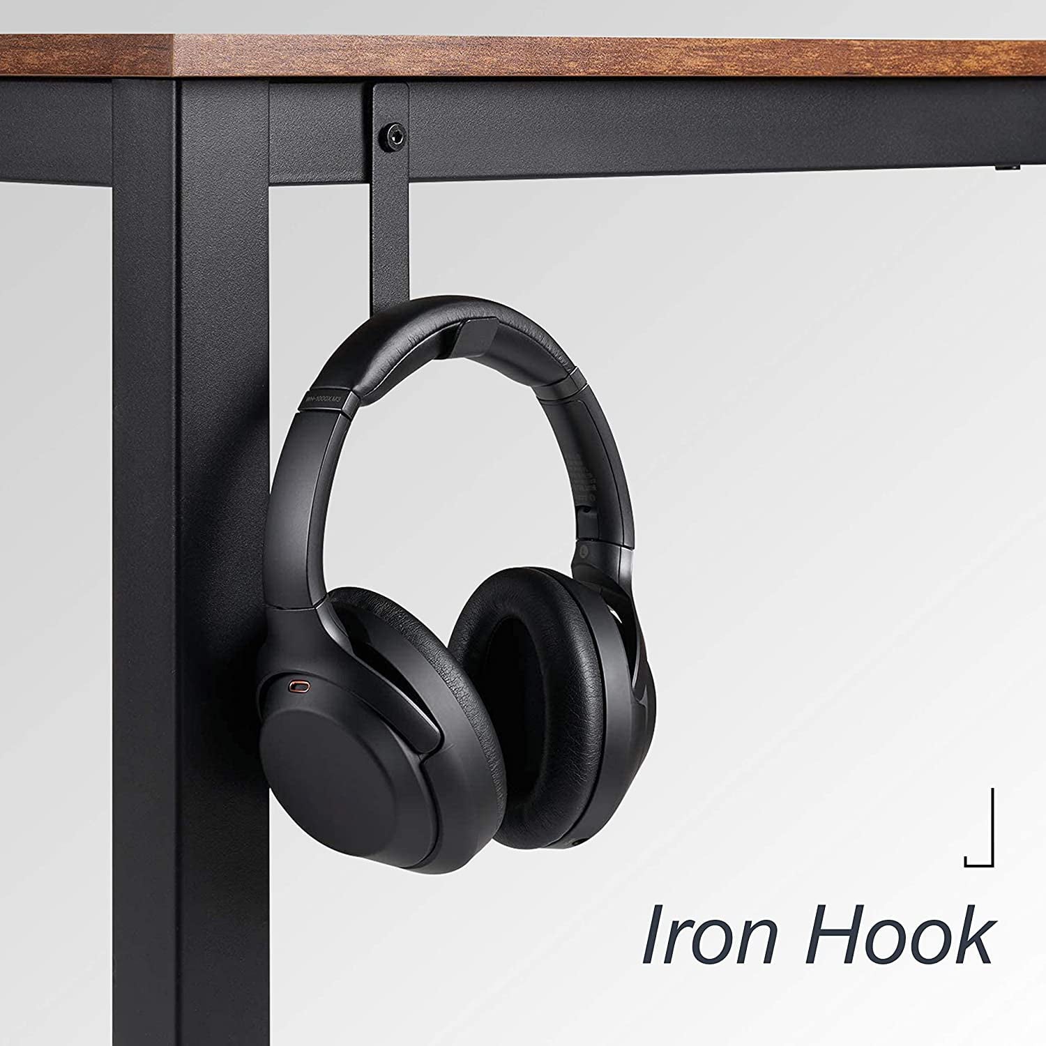 Arlopu 55'' Computer Desk with Monitor Stand, Home Office Desk, Sturdy Writing Study Table PC Laptop Table with Headphone Hook