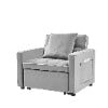 Muumblus Sleeper Sofa Chair Bed, 3-in-1 Convertible Sofa Chair with Pull Out Bed, Modern Adult Velvet Pull Out Sofa Bed for Living Room Apartment Small, Gray