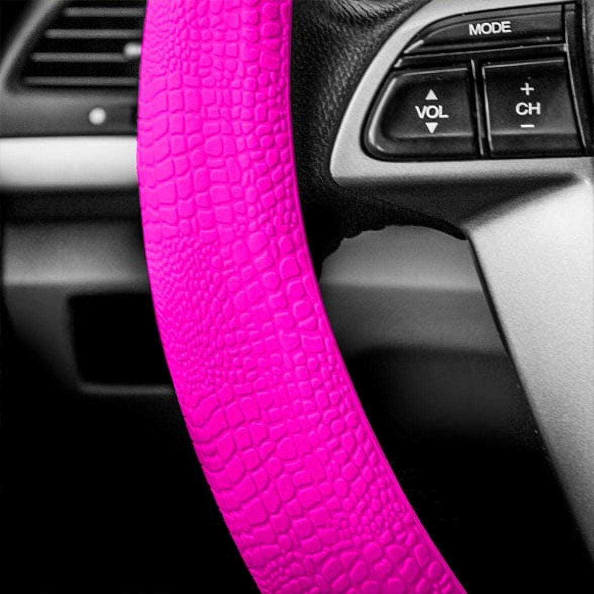 FH Group AFFH3001HOTPINK-FH3011 Silicone Dash Mat, Universal Steering Wheel Cover w. Air Freshener