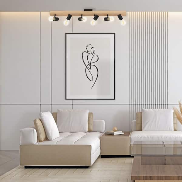 Kingswood 37.80 in. Wood/Black Incandescent Track Lighting Kit