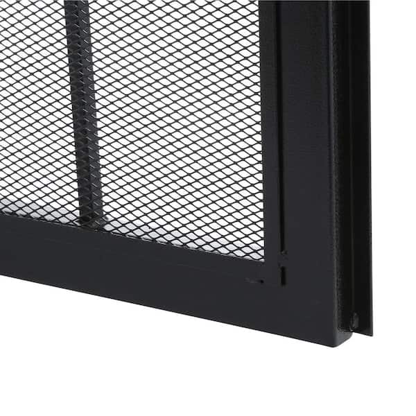 36 in. x 80 in. El Dorado Black Surface Mount Outswing Steel Security Door with Heavy-Duty Expanded Metal Screen