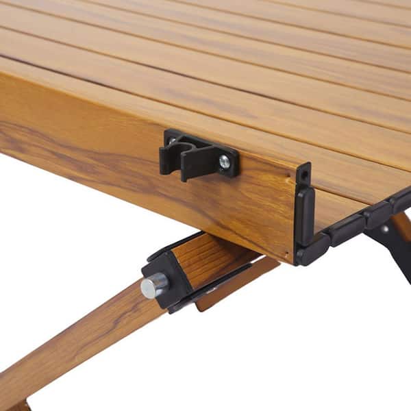 Brown Aluminium Alloy Portable Picnic Table