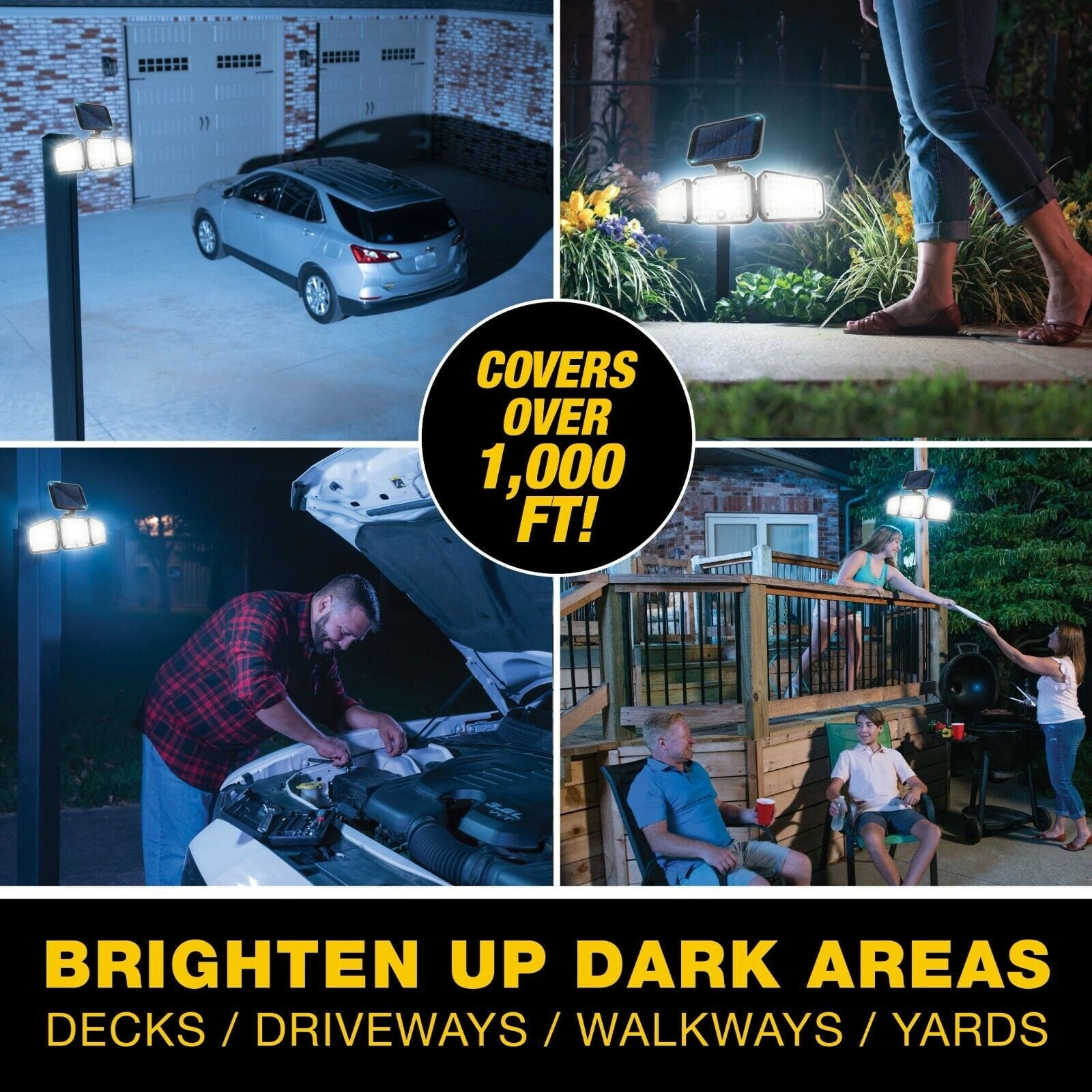 Bell and Howell Bionic Floodlight Max Solar LED Light Motion Activated Lights 60° Beam Angle