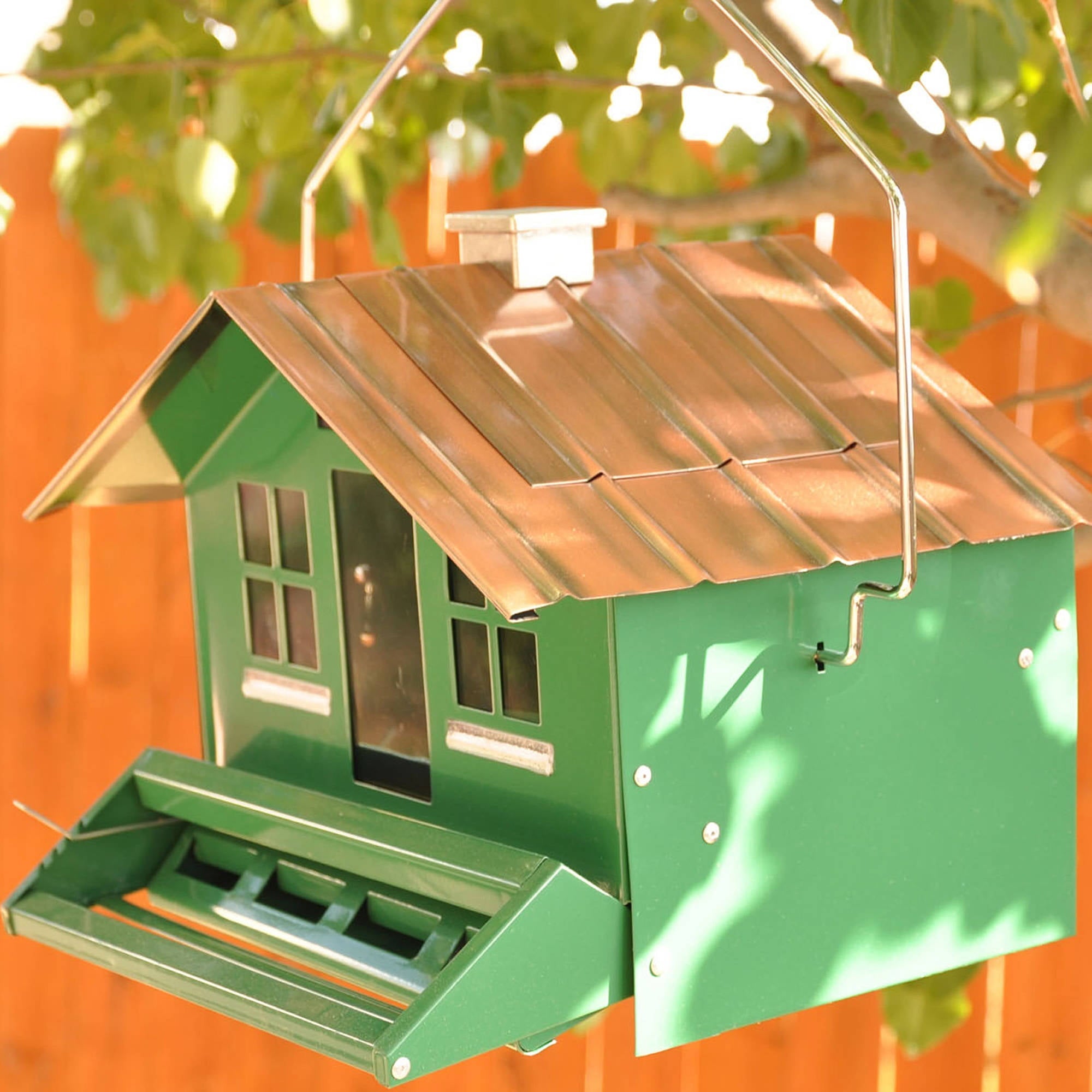 Perky Pet Squirrel Be Gone II Home Style Wild Bird Feeder, 8 lb, Green