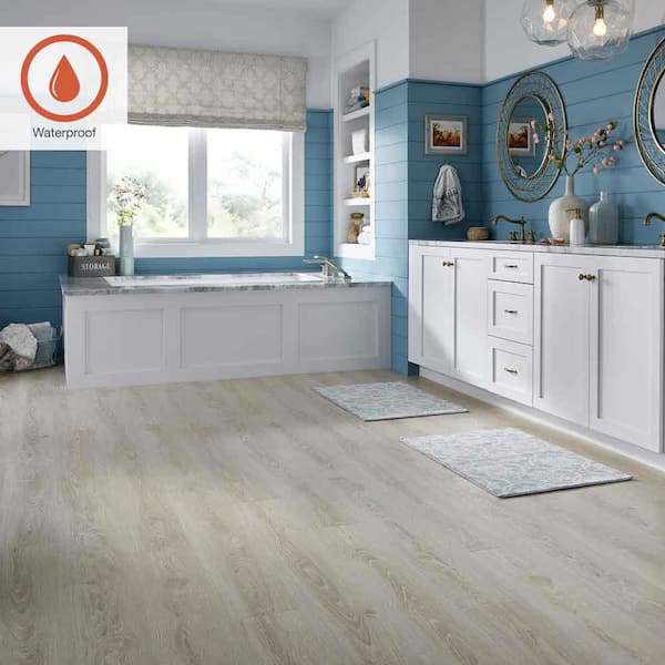 Outlast+ Sand Dune Oak 12 mm T x 7.4 in. W Waterproof Laminate Wood Flooring (1079.7 sqft/pallet)