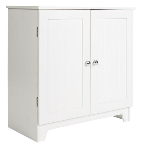Contemporary Country Double Door Cabinet, White
