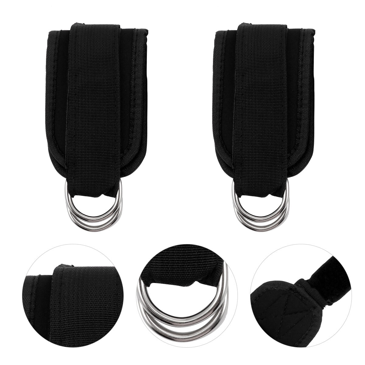 Etereauty 1 Pair Fitness Padded Ankle Strap Double Ring Leg Workouts Weight-bearing Strap