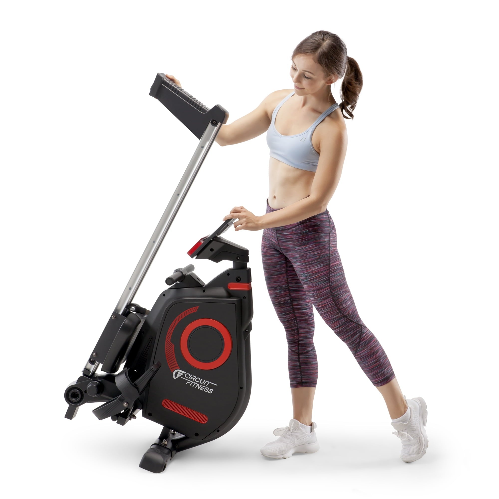 CIRCUIT FITNESS Deluxe Foldable Magnetic Rowing Machine with 8 Resistance Settings AMZ-979RW