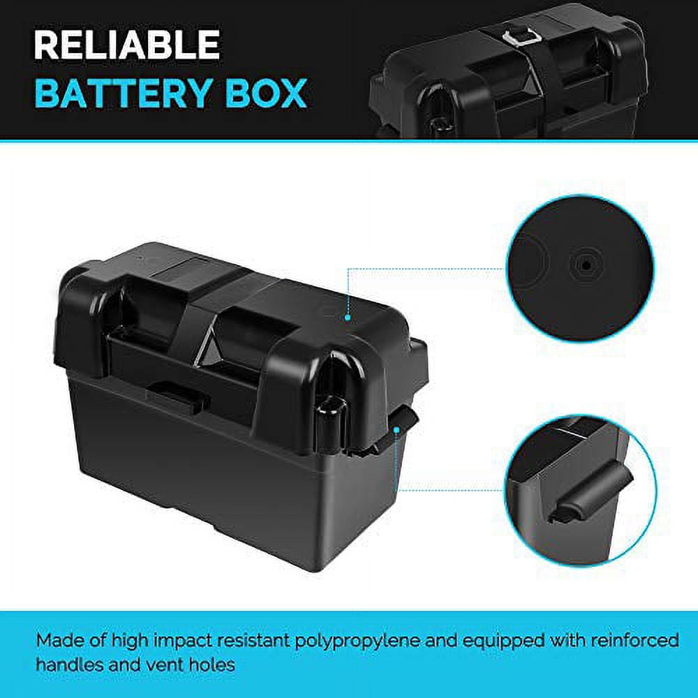 Renogy 12V 100Ah Deep Cycle AGM Battery w/Battery Box for RV, Solar Marine and Off-grid Applications