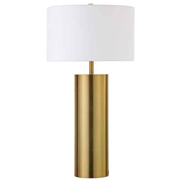 York 29 .5 in. Brass Table Lamp with Fabric Shade