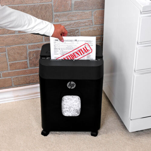 HP Paper Shredder 8 Sheet Micro Cut w/ Pullout Basket & Casters | MC83