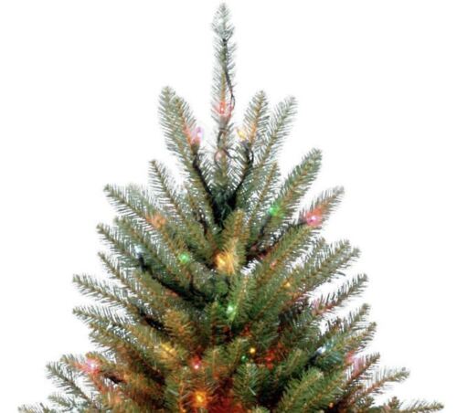 7.5 Foot Fir Pre-lit Christmas Tree Multi Color 750 Light Artificial Stand Green