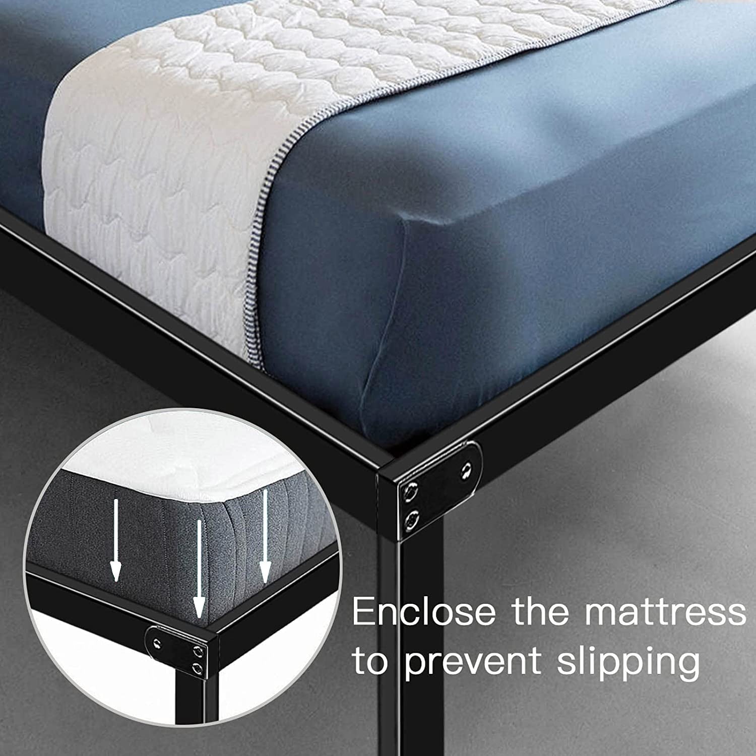 HAAGEEP California King Platform Bed Frame 18'' with Storage Bedframe No Box Spring Needed Heavy Duty Metal