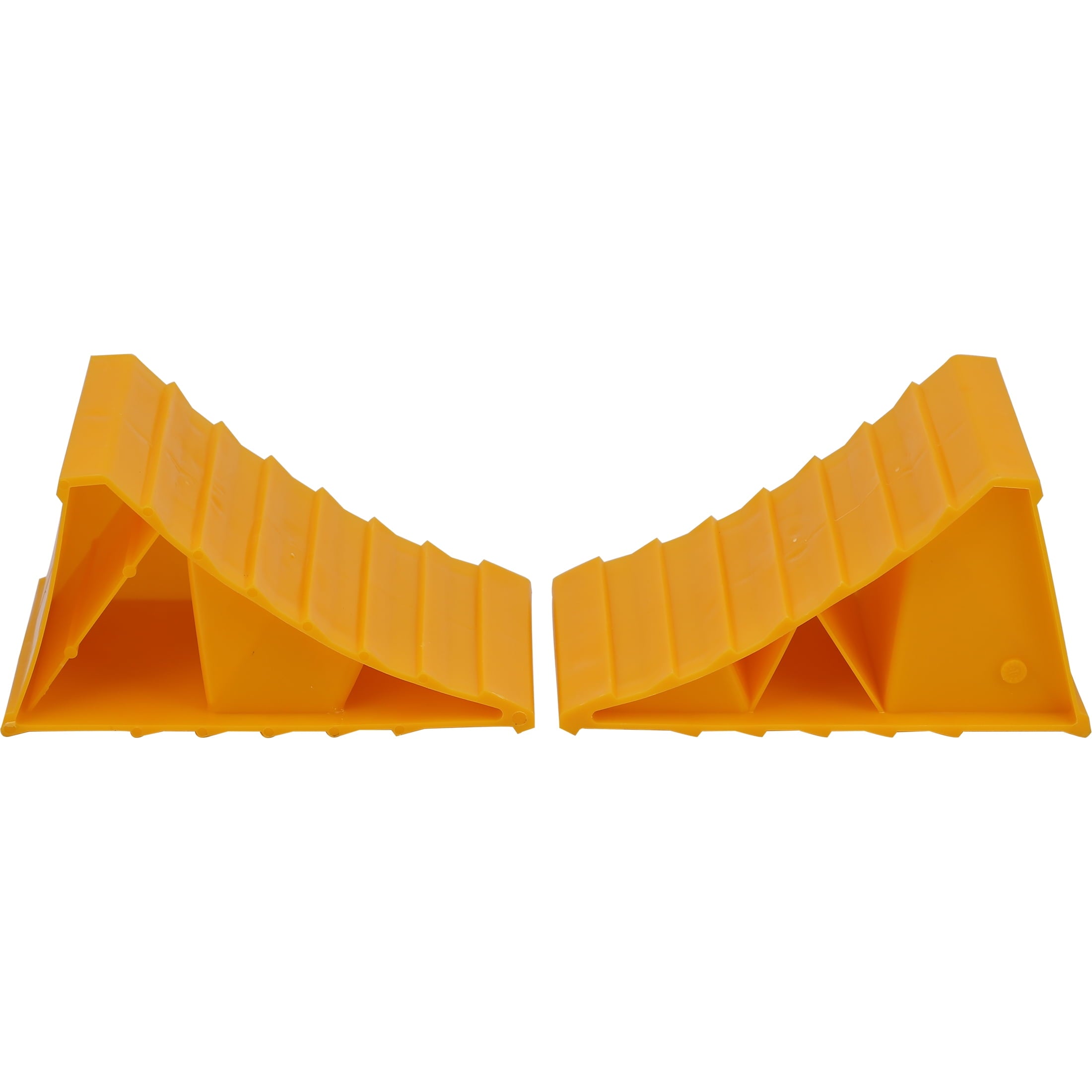 Hyper Tough Small Wheel Chock Pack of 2, Heavy Duty, Yellow, Rugged Plastic