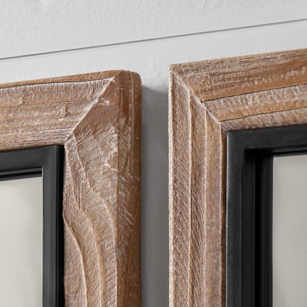 Medium Farmhouse Rectangle Windowpane Mirror Set (Set of 2) (11 in. W x 35 in. H)