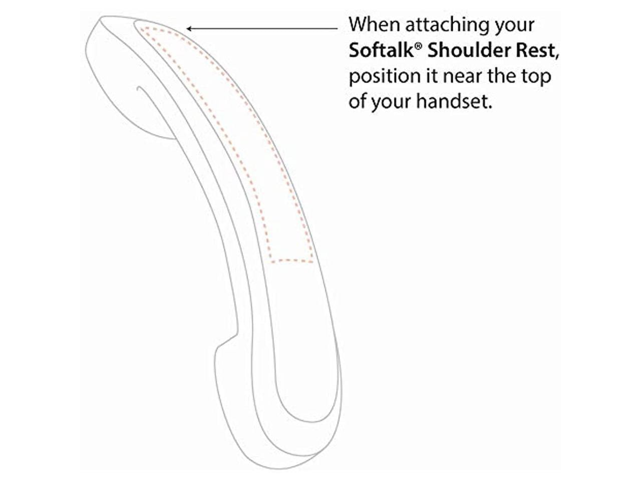 Softalk II Telephone Shoulder Rest, 2W x 6-3/4D x 2-1/2L, Black 801M