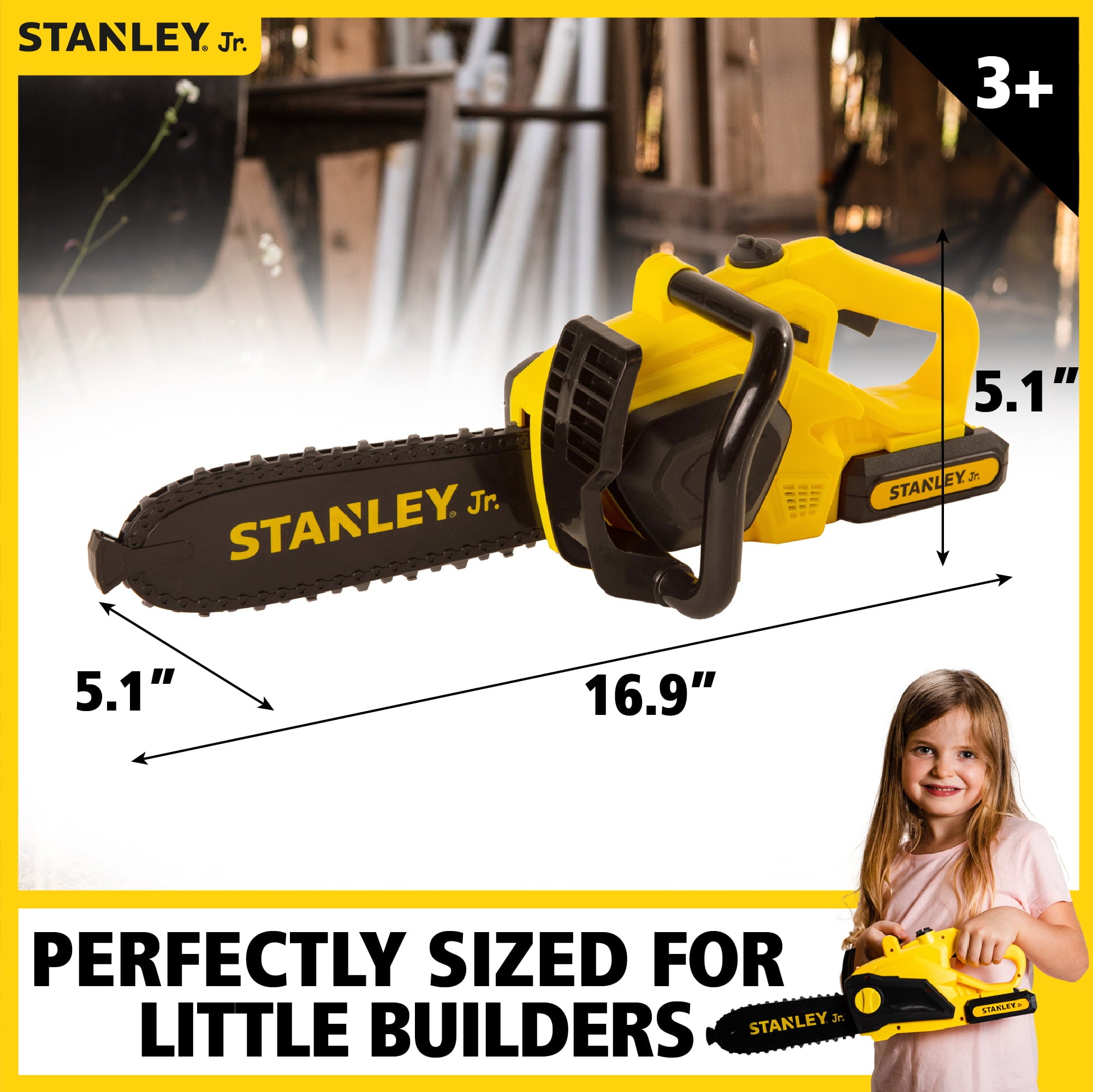 STANLEY Jr 3 Piece Toy Battery Powered Chain Saw